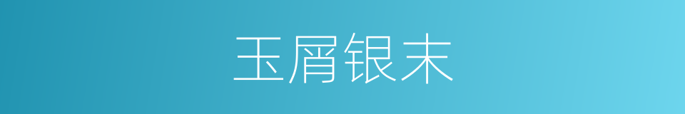 玉屑银末的意思