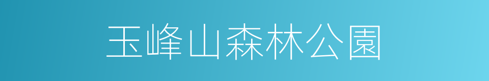 玉峰山森林公園的同義詞