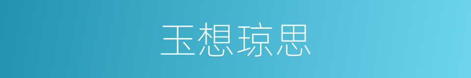 玉想琼思的意思