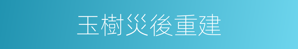玉樹災後重建的同義詞
