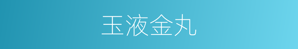 玉液金丸的同义词