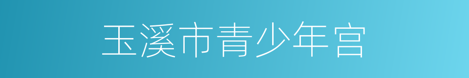 玉溪市青少年宫的同义词