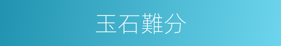玉石難分的意思