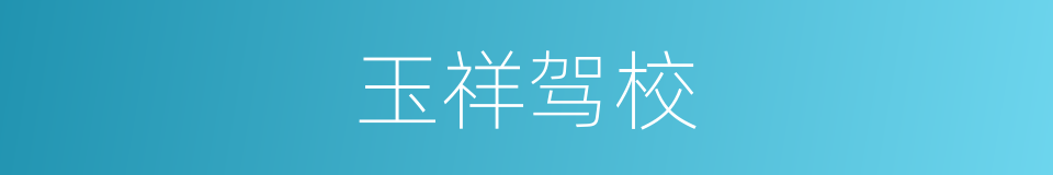 玉祥驾校的同义词