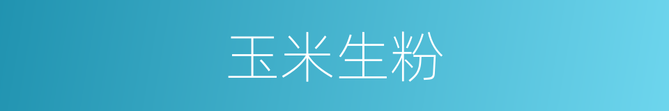 玉米生粉的同义词
