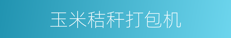 玉米秸秆打包机的同义词