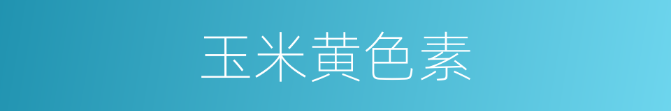 玉米黄色素的同义词