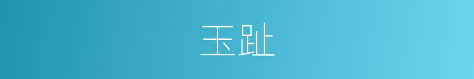 玉趾的意思