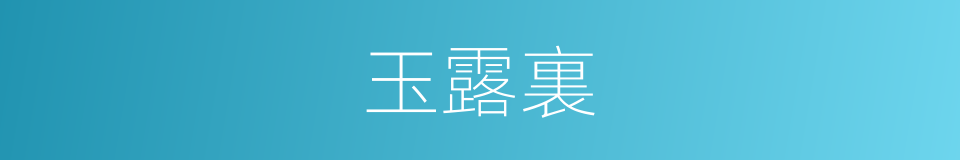 玉露裏的同義詞