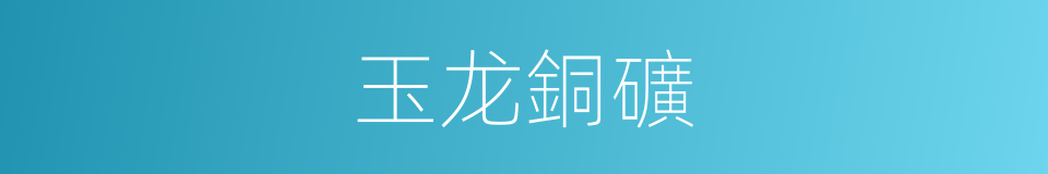 玉龙銅礦的同義詞