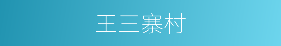 王三寨村的同义词