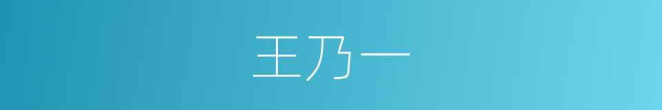 王乃一的同义词