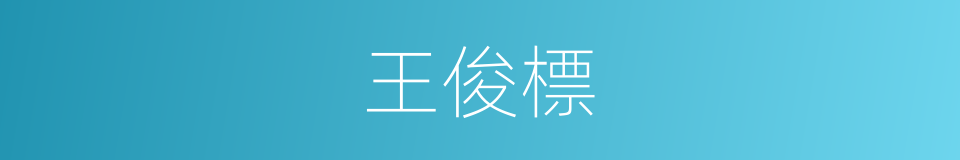 王俊標的同義詞