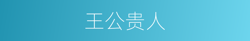 王公贵人的意思