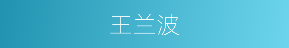 王兰波的同义词