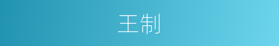 王制的意思
