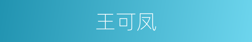 王可凤的同义词