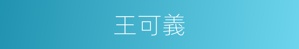 王可義的同義詞