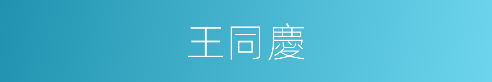 王同慶的同義詞