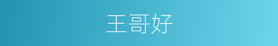 王哥好的同义词