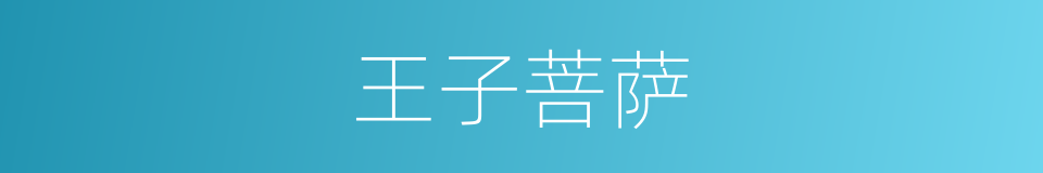 王子菩萨的同义词
