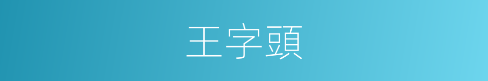 王字頭的同義詞