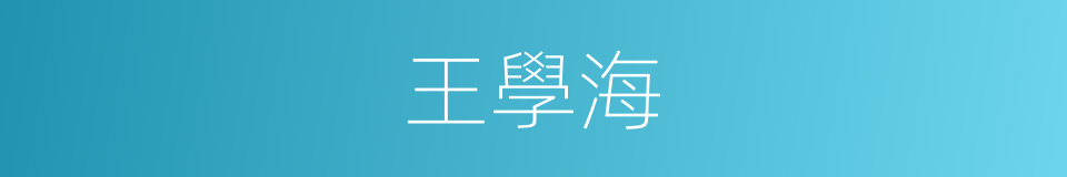 王學海的同義詞