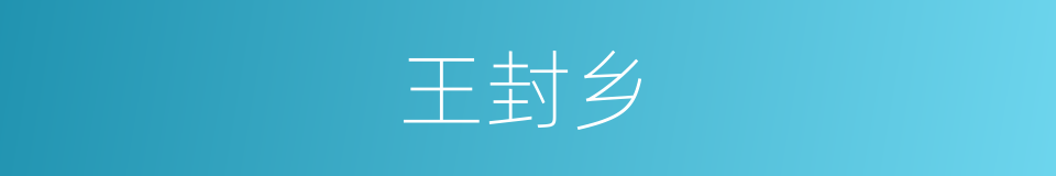 王封乡的同义词