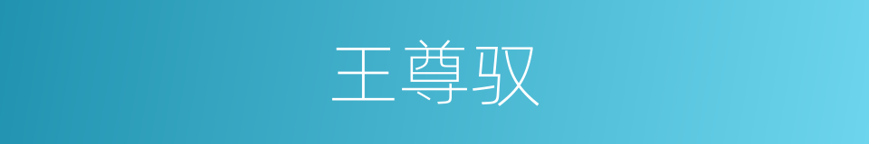 王尊驭的意思