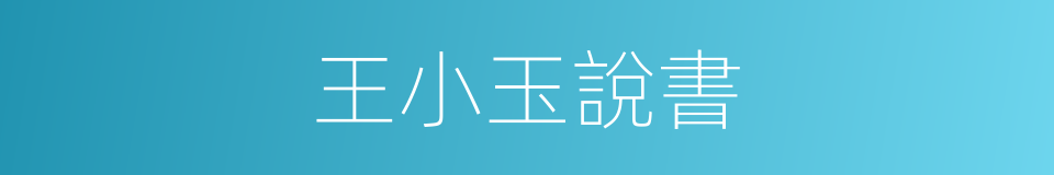 王小玉說書的同義詞
