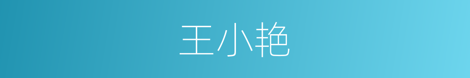 王小艳的同义词