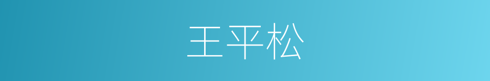 王平松的同义词