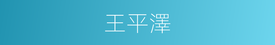 王平澤的同義詞