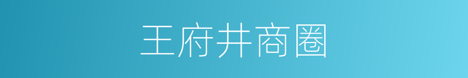 王府井商圈的同义词