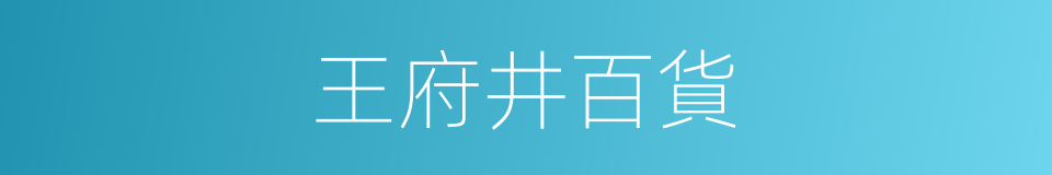 王府井百貨的同義詞