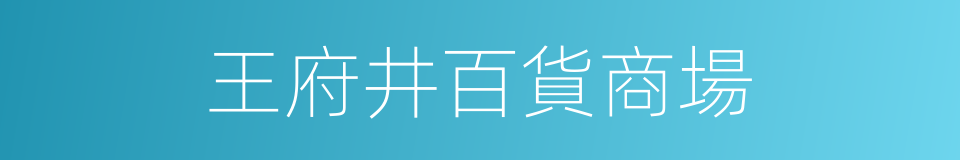 王府井百貨商場的同義詞