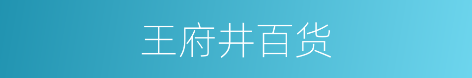 王府井百货的同义词