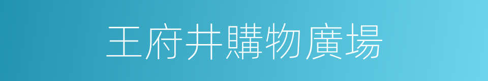 王府井購物廣場的同義詞