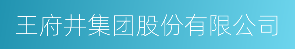 王府井集团股份有限公司的同义词