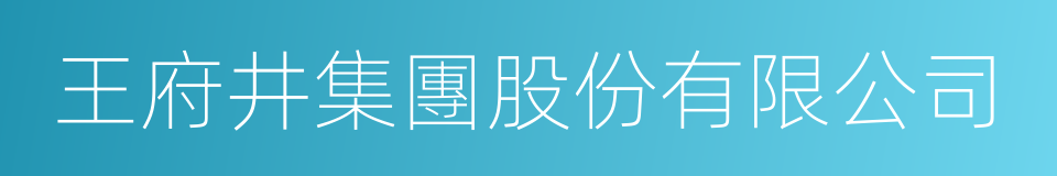 王府井集團股份有限公司的同義詞