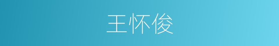 王怀俊的同义词