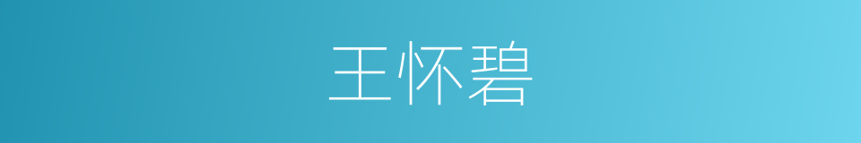 王怀碧的同义词