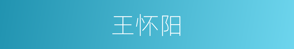 王怀阳的同义词