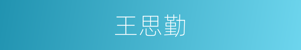 王思勤的同义词