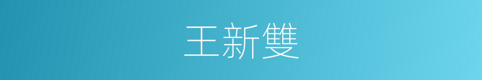 王新雙的同義詞