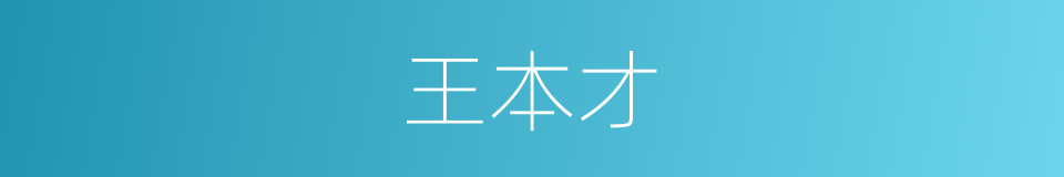 王本才的同义词