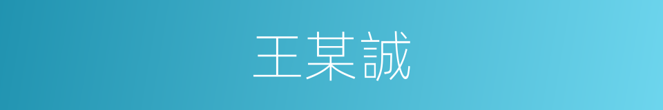 王某誠的同義詞