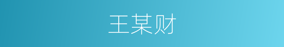 王某财的意思