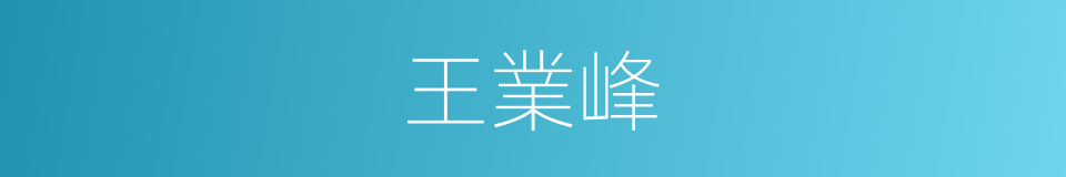 王業峰的同義詞