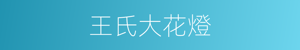 王氏大花燈的同義詞